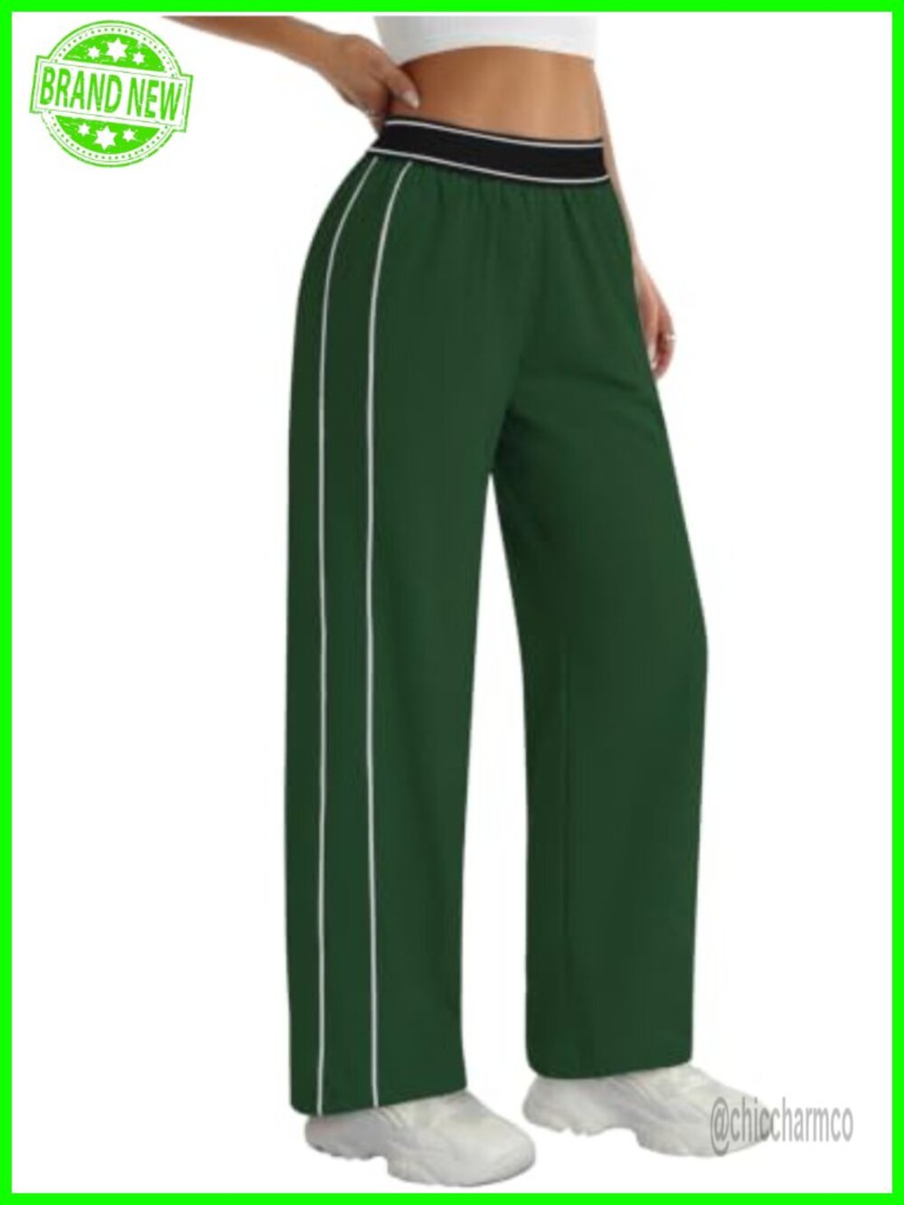 Women's Parachute Pants Baggy Wide Leg Nylon Track Sweatpants with Pockets